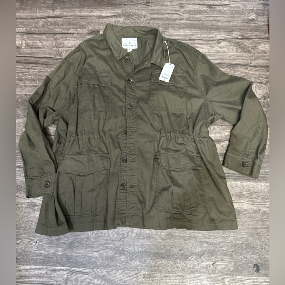 Mutual Weave Women’s Olive Utility Jacket with Drawstring Waist - Picture 2 of 13